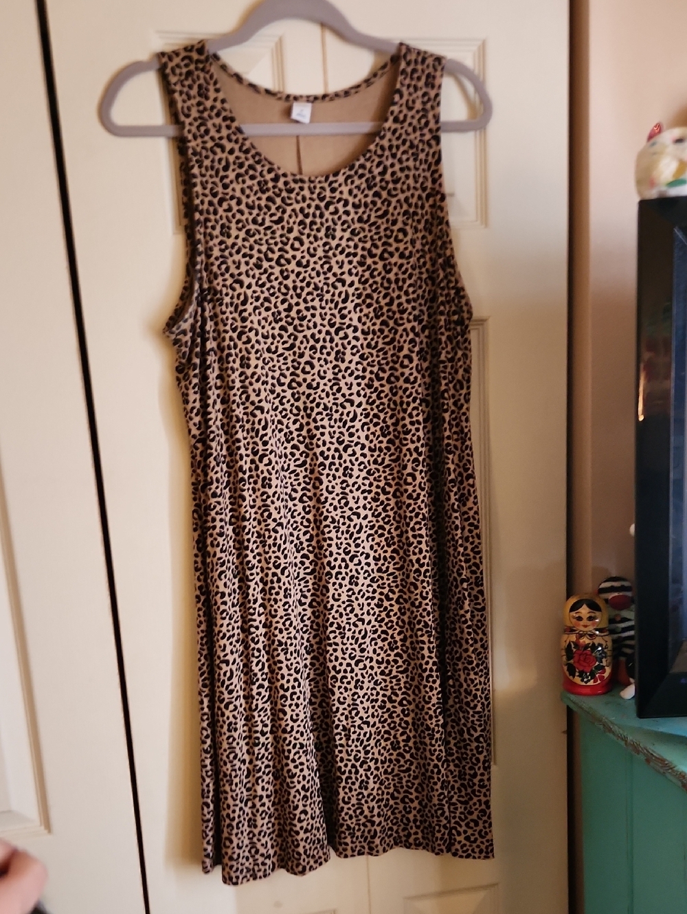 Old Navy Leopard Print Midi Dress in Tan and Black